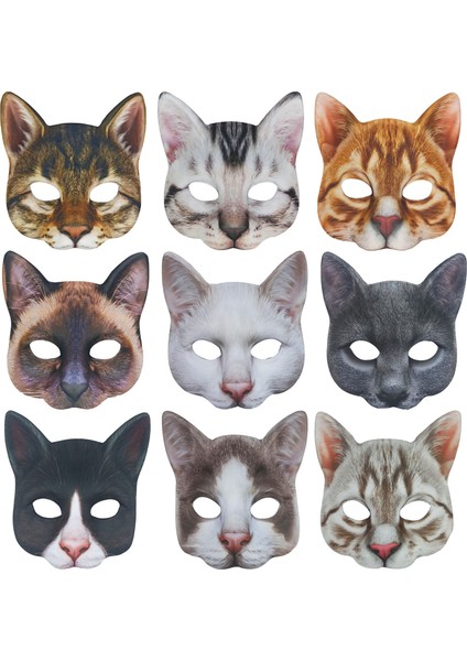 08 Cadılar Bayramı Simüle Hayvanlar Maske Sevimli Kedi Yarım Yüz Maskesi Karnaval Masquerade Kostüm Sahne Parti Malzemeleri Cosplay Maske fiyatları