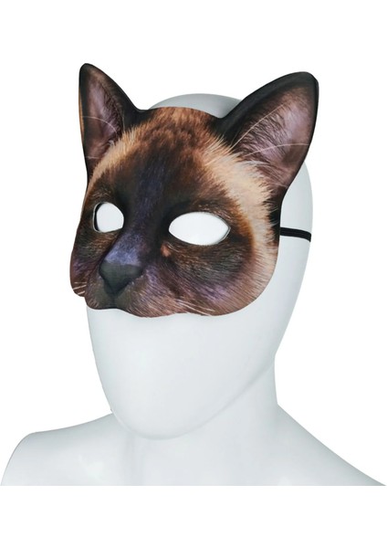 08 Cadılar Bayramı Simüle Hayvanlar Maske Sevimli Kedi Yarım Yüz Maskesi Karnaval Masquerade Kostüm Sahne Parti Malzemeleri Cosplay Maske fırsatları