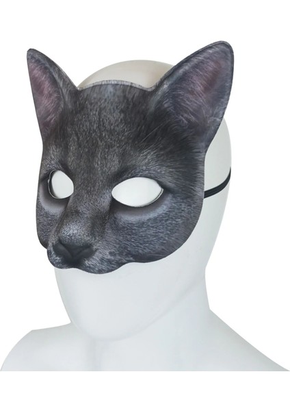08 Cadılar Bayramı Simüle Hayvanlar Maske Sevimli Kedi Yarım Yüz Maskesi Karnaval Masquerade Kostüm Sahne Parti Malzemeleri Cosplay Maske indirimleri