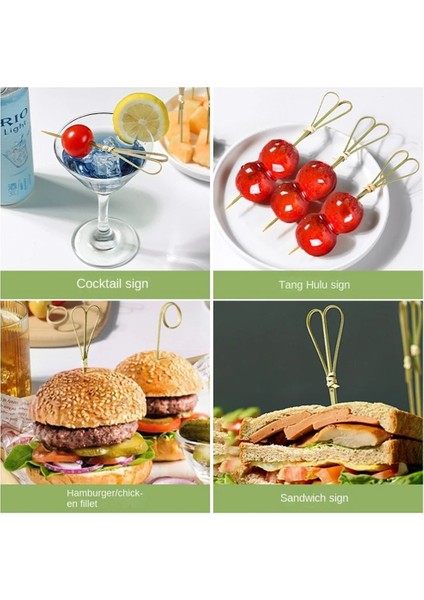 Kırmızı 1 Kravat 100 Adet 12 cm Tek Kullanımlık Bambu Meyve Seçtikleri Düğüm Şiş Kokteyl Dekorasyon Kürdan Salata Sandviç Büfe Tatlılar Dekorasyon (Yurt Dışından) indirimleri