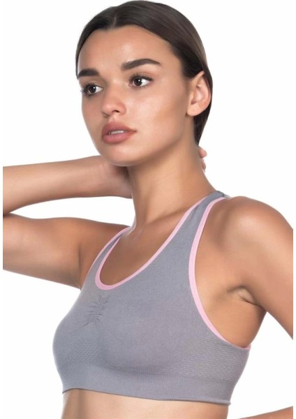 Miraxx Gri Pembe Emay 4024 Double Sütyen Korse