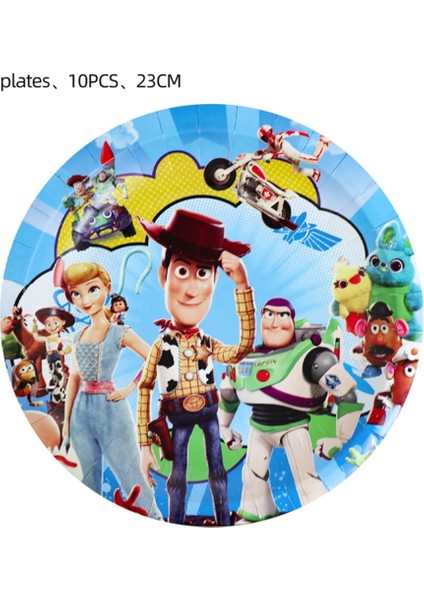 Hediye Çantası-10 Adet Karikatür Oyuncak Hikayesi Parti Dekorasyon Tek Kullanımlık Sofra Kağıt Plat Zemin Buzz Lightyear Balonlar Çocuklar Doğum Günü Partisi Malzemeleri (Yurt Dışından)