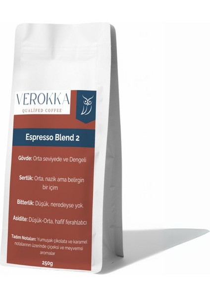 Koyu Kavrulmuş Espresso Kahvesi – Yoğun ve Çikolatamsı Lezzet – 250G