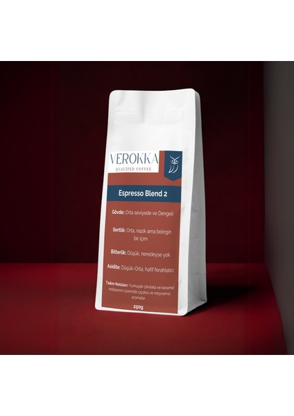 Koyu Kavrulmuş Espresso Kahvesi – Yoğun ve Çikolatamsı Lezzet – 250G