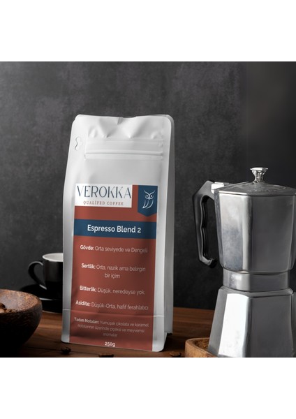 Koyu Kavrulmuş Espresso Kahvesi – Yoğun ve Çikolatamsı Lezzet – 250G
