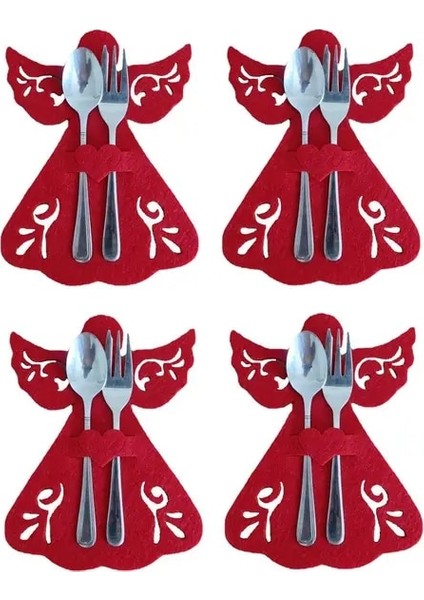Stil 16 4pcs 44 Stiller Noel Bıçak ve Çatal Tutucu Elk Noel Ağacı Cep Çatal Bıçak Takımı Çanta Dokunmamış Kumaş Tencere Organizatör Masa Dekor (Yurt Dışından)