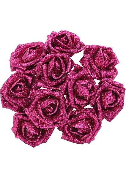 Gül Kırmızı 10 Adet Glitter Köpük Gül Yapay Çiçekler Buket Düğün Dekorasyon Çiçek Gül Ev Dekorasyon Flores Sahte Gül Çiçek (Yurt Dışından)