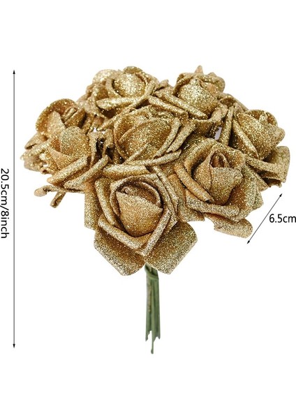 Gül Kırmızı 10 Adet Glitter Köpük Gül Yapay Çiçekler Buket Düğün Dekorasyon Çiçek Gül Ev Dekorasyon Flores Sahte Gül Çiçek (Yurt Dışından)