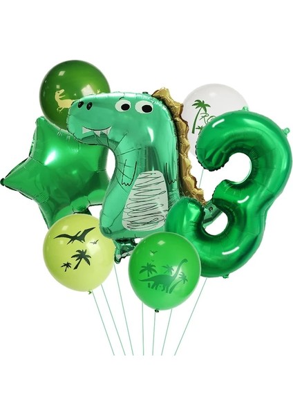 7 ADET-FC1146N3 Resim Gösterisi Olarak Dinozor Doğum Günü Tek Kullanımlık Sofra Seti Dinozor Tabaklar Bardak Peçeteler Banner Boys Dinozor Parti Dekorasyon Jungle Safari (Yurt Dışından)