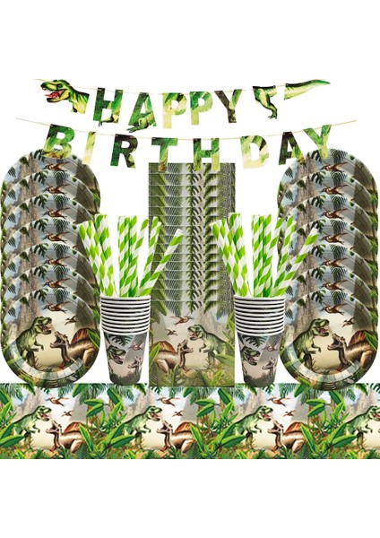 7 ADET-FC1146N3 Resim Gösterisi Olarak Dinozor Doğum Günü Tek Kullanımlık Sofra Seti Dinozor Tabaklar Bardak Peçeteler Banner Boys Dinozor Parti Dekorasyon Jungle Safari (Yurt Dışından) modelleri