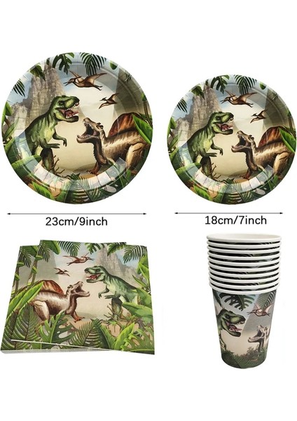 7 ADET-FC1146N3 Resim Gösterisi Olarak Dinozor Doğum Günü Tek Kullanımlık Sofra Seti Dinozor Tabaklar Bardak Peçeteler Banner Boys Dinozor Parti Dekorasyon Jungle Safari (Yurt Dışından) indirimleri