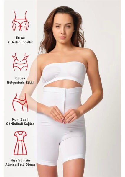 Miraxx Beyaz Emay 2087 Önden Agraflı Paçalı Korse fırsatları