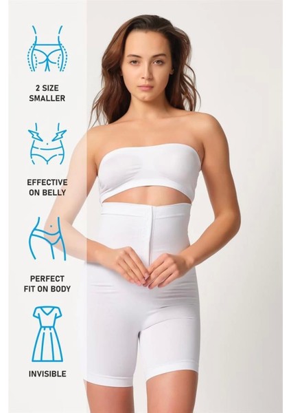 Miraxx Beyaz Emay 2087 Önden Agraflı Paçalı Korse indirimleri