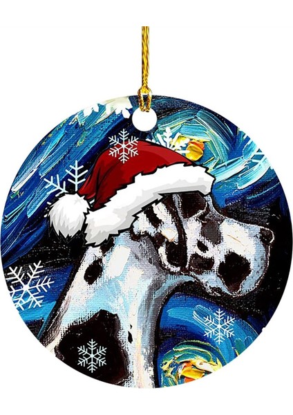 Stil 5 1 Adet Noel Sevimli Köpek Kedi Şapka Kolye Noel Dekorasyon Kolye Karikatür Noel Ağacı Kolye Ev Araba Sırt Çantası Süsleme (Yurt Dışından)