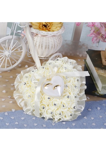 B02 Kalp Yüzük Yastık Düğün Sevgililer Günü Için Mariage Şekeri Yüzük Ekran Yastık Minder Şeffaf Kutusu ile Yüzük Taşıyıcı Yastık (Yurt Dışından)