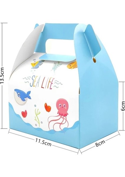 6 Adet Candybox Çocuk Erkek Kız Doğum Günü Deniz Yaşamı Deniz Hayvan Parti Malzemeleri Sofra Hediye Giftbag Parti Favor Dövme Etiket Alkış Daire (Yurt Dışından)
