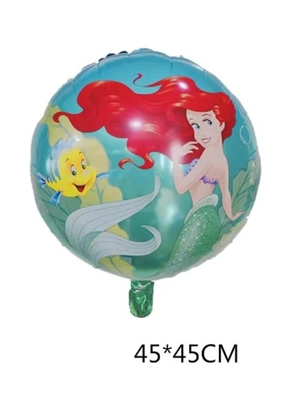 18 Inç Balon 1 Adet Küçük Denizkızı Ariel Prenses Kız Doğum Günü Partisi Süslemeleri Sofra Plaka Bardak Peçete Masa Örtüsü Parti Malzemeleri Bebek (Yurt Dışından)