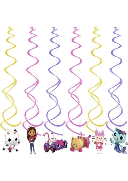 6 Adet Şeker Kutusu Gabby Dollhouse Doğum Günü Partisi Malzemeleri Karikatür Gabby Cupcake Topper Tabaklar Bardaklar Banner Balonlar Kızlar Bebek Duş Süslemeleri (Yurt Dışından) fırsatları