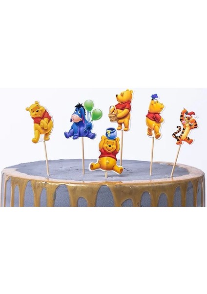 Cake-Stick-A-1set Disney Winnie The Pooh Tema Doğum Günü Partisi Malzemeleri Süslemeleri Çocuklar Için Aile Partisi Winnie The Pooh Afiş Plakaları Bardak Payet (Yurt Dışından)