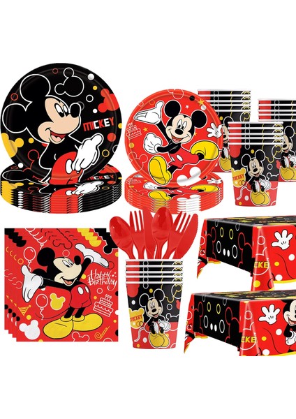 Kürdan-1 Adet Disney Karikatür Mickey Mouse Doğum Günü Partisi Süslemeleri Malzemeleri Mickey Mouse Parti Bardakları Tabaklar Peçeteler Balonlar Bebek Duş (Yurt Dışından)