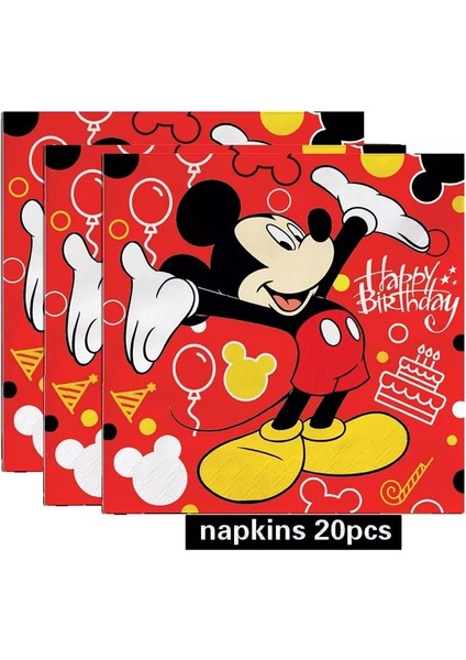 Kürdan-1 Adet Disney Karikatür Mickey Mouse Doğum Günü Partisi Süslemeleri Malzemeleri Mickey Mouse Parti Bardakları Tabaklar Peçeteler Balonlar Bebek Duş (Yurt Dışından)
