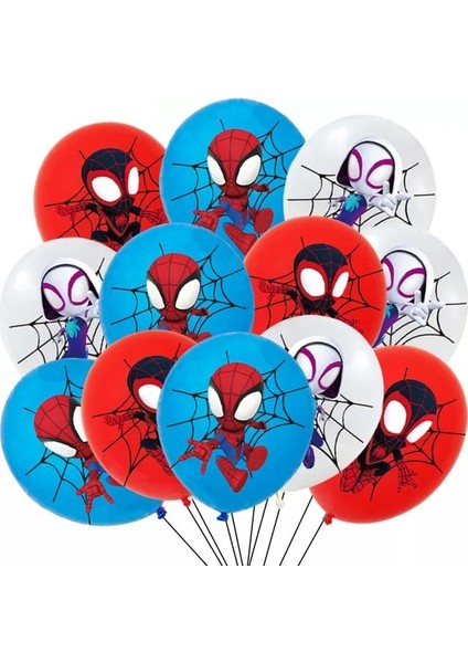 BALONLAR-18PCS Spidey ve Onun Inanılmaz Arkadaşları Parti Dekorasyon Malzemeleri Kağıt Tabak Masa Örtüsü Örümcek Adam Tema Bebek Duş Balonları Çocuklar Şekeri (Yurt Dışından)