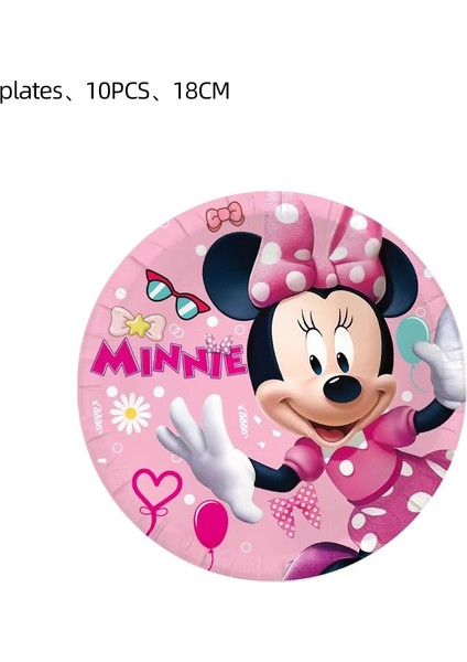 1 Takım Flama Afiş Disney Minnie Mouse Doğum Günü Partisi Dekorasyon Prenses Kızın Parti Malzemeleri Minnie Mouse Sofra Balon Afiş Kağıt Bardak (Yurt Dışından)