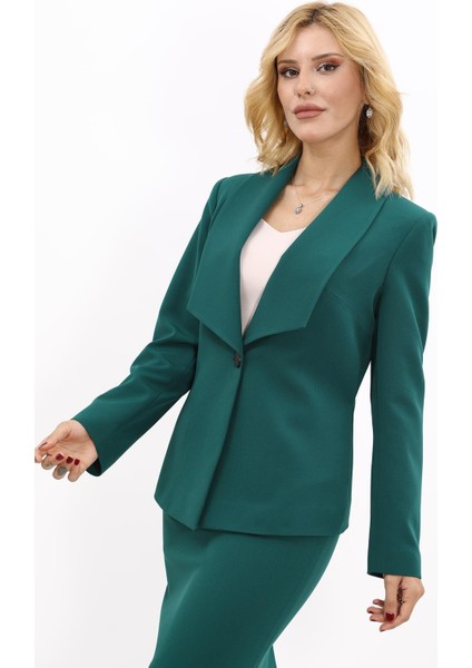Amerikan Yaka Klasik Ceket-Zümrüt
