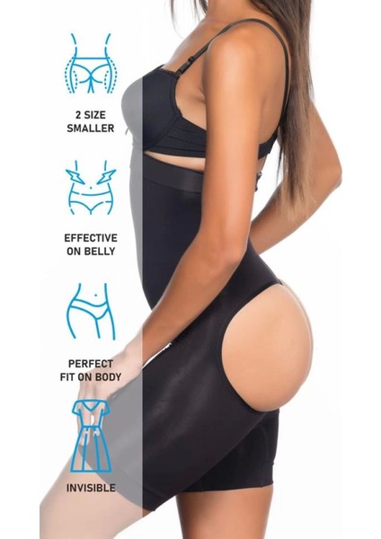 Miraxx Siyah Emay 2033 Popo Açık Boxer Korse indirimleri