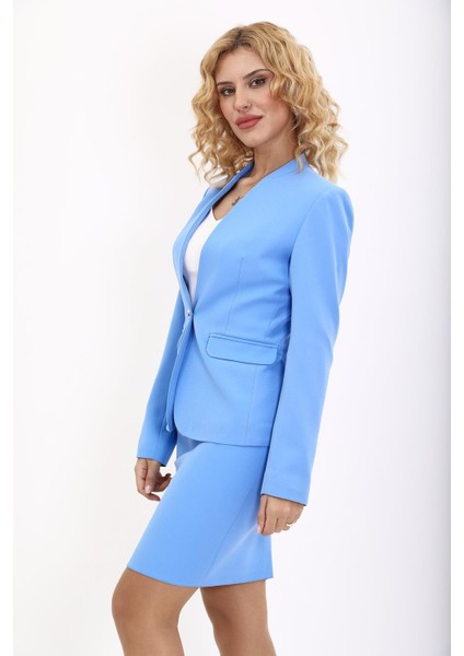 Tek Düğmeli Klasik Ceket-Gökyüzü fırsatları