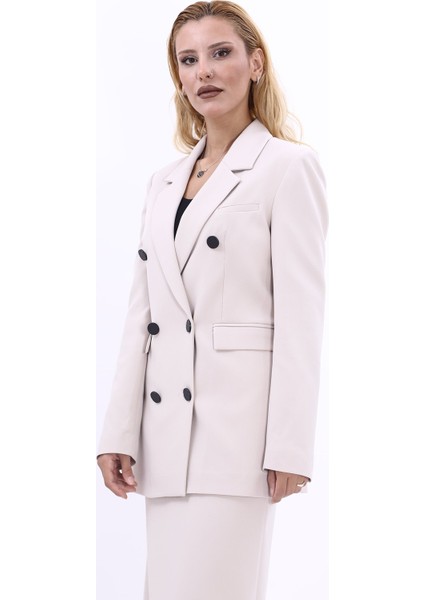 Erkek Yaka Kuruvaze Blazer Ceket-Bej fiyatları
