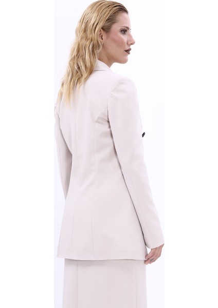 Erkek Yaka Kuruvaze Blazer Ceket-Bej modelleri