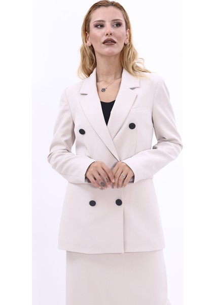 Erkek Yaka Kuruvaze Blazer Ceket-Bej indirimleri