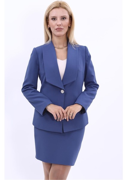 Amerikan Yaka Klasik Ceket-Indigo fiyatları