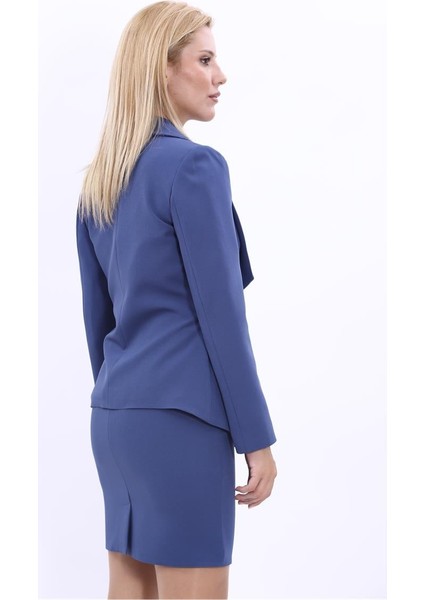 Amerikan Yaka Klasik Ceket-Indigo fırsatları