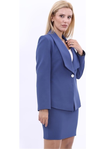 Amerikan Yaka Klasik Ceket-Indigo indirimleri