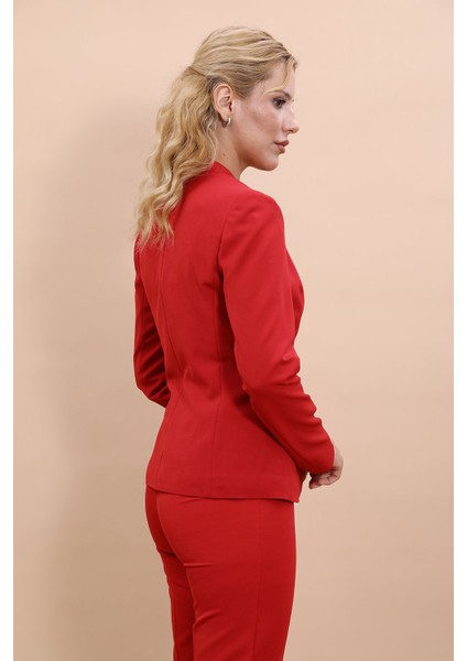 Tek Düğmeli Klasik Ceket-Kırmızı fiyatları