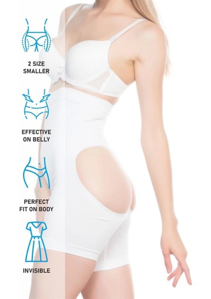 Miraxx Beyaz Emay 2063 Popo Açık Paçalı Korse indirimleri