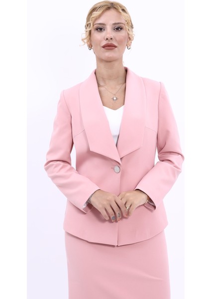 Amerikan Yaka Klasik Ceket-Pudra indirimleri