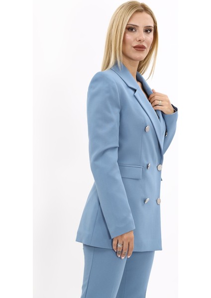 Erkek Yaka Kuruvaze Blazer Ceket-Deniz fırsatları