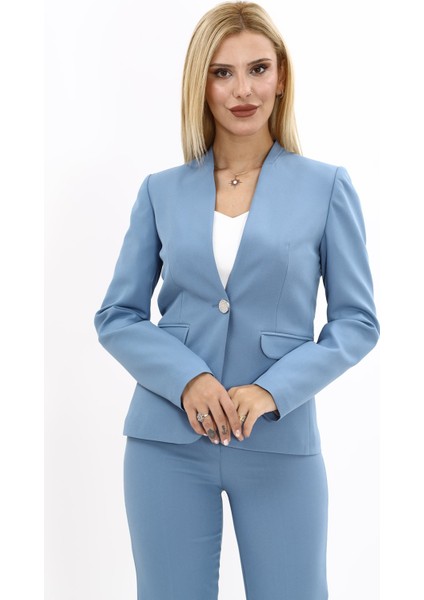 Tek Düğmeli Klasik Ceket-Deniz indirimleri