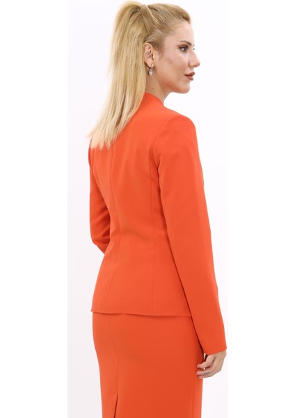 Tek Düğmeli Klasik Ceket-Turuncu fiyatları