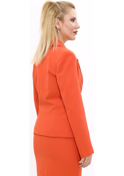 Erkek Yaka Tek Düğmeli Klasik Ceket-Turuncu fiyatları