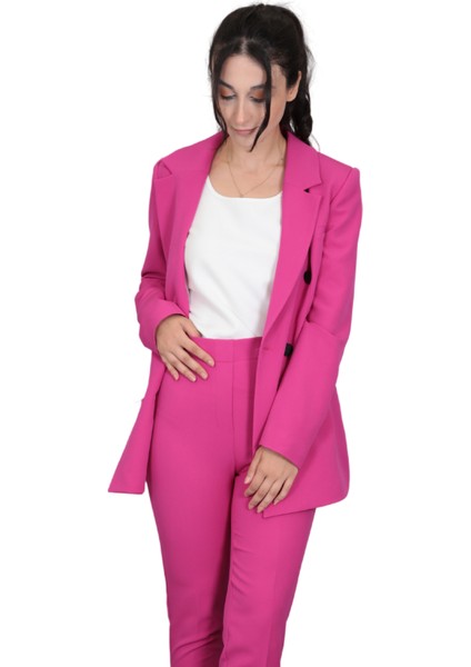 Erkek Yaka Kuruvaze Blazer Ceket-Fuşya fiyatları