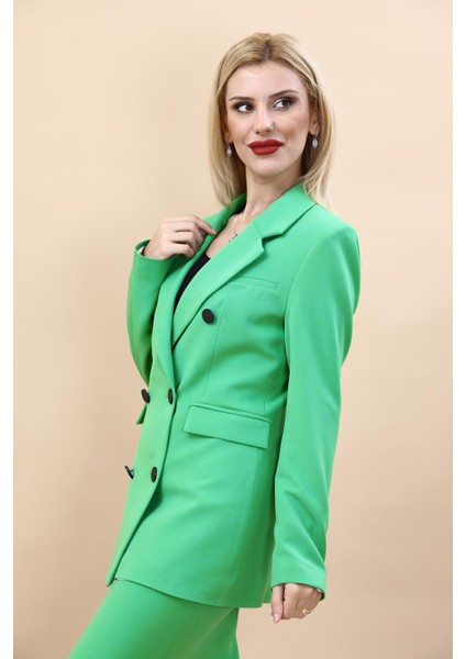 Erkek Yaka Kuruvaze Blazer Ceket-Yeşil fiyatları