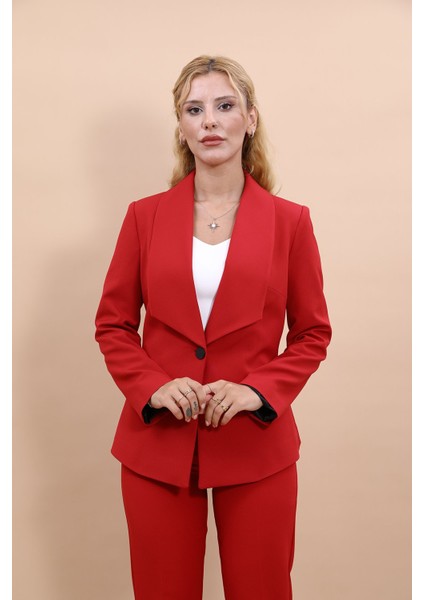 Amerikan Yaka Klasik Ceket-Kırmızı indirimleri