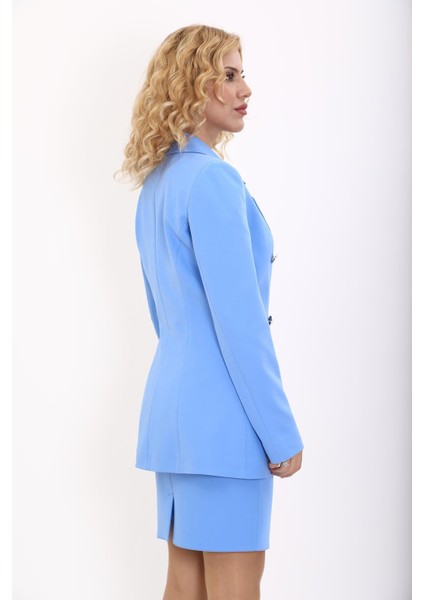 Erkek Yaka Kuruvaze Blazer Ceket-Gökyüzü fırsatları