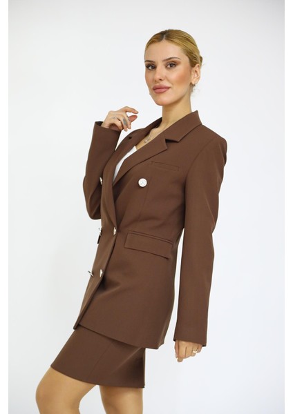 Erkek Yaka Kuruvaze Blazer Ceket-Kestane fiyatları