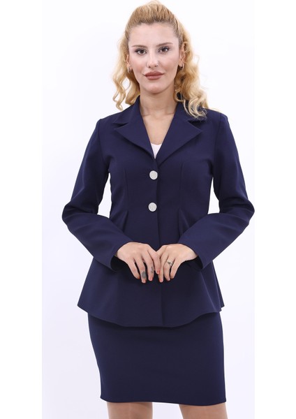 Erkek Yaka Önleri Pileli Ceket-Lacivert indirimleri