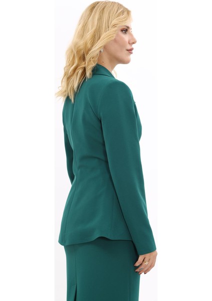 Erkek Yaka Önleri Pileli Ceket-Zümrüt modelleri